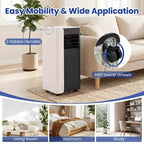 Costway Climatiseur portable 3 en 1 avec mode ventilateur et déshumidificateur, mode veille, minuterie 24h