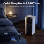 Costway Climatiseur portable 3 en 1 avec mode ventilateur et déshumidificateur, mode veille, minuterie 24h