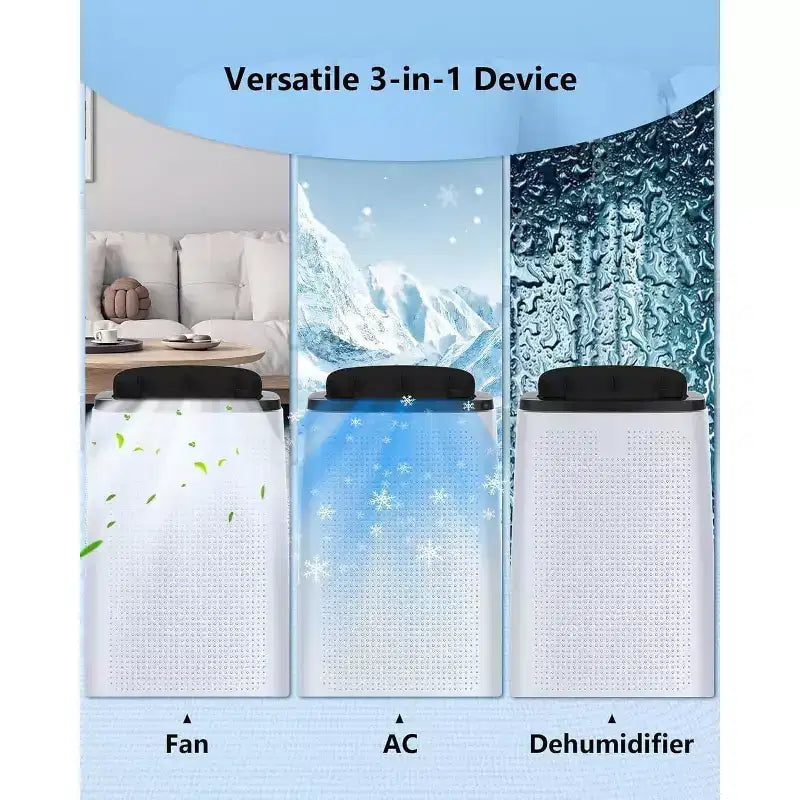 Climatiseur portable Garvee 14000 BTU, rafraîchissement de pièces de 65 m², mode veille, 3 vitesses de ventilation, télécommande pour maison et bureau