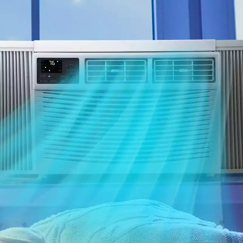 Climatiseur de fenêtre Garvee 10000 BTU avec télécommande, rafraîchit 32,5 m², 3 vitesses silencieuses, affichage LED, installation facile pour chambre, bureau