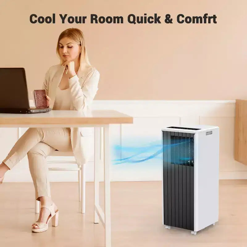Acondicionador de aire portátil Garvee de 8000 BTU, 3 en 1, con refrigeración/deshumidificador/ventilador, control remoto, temporizador de 24 horas, enfría 32,5 m²
