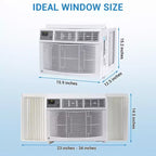 Climatiseur de fenêtre Garvee 12000 BTU avec télécommande, refroidit 32,5 m², 3 vitesses, écran LED silencieux pour chambre, bureau