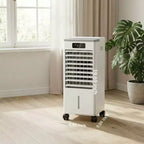 Enfriador de aire evaporativo portátil de 7 l con mando a distancia, 3 velocidades, temporizador y ventilador oscilante para oficina en casa