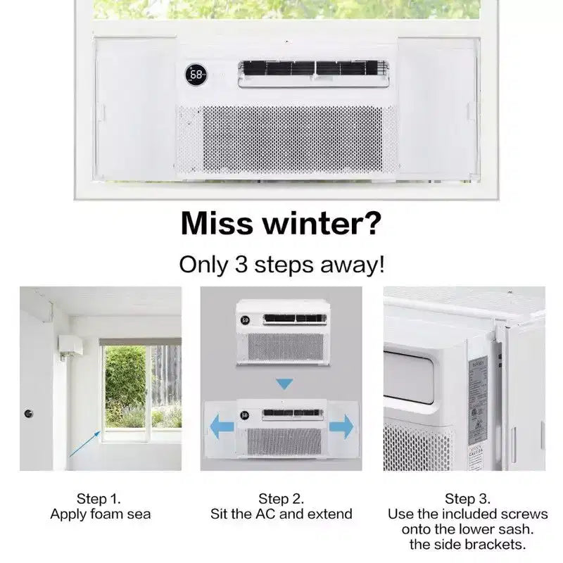 Acondicionador de aire de ventana con inversor Karl Home de 10000 BTU con Wi-Fi y control remoto/por aplicación