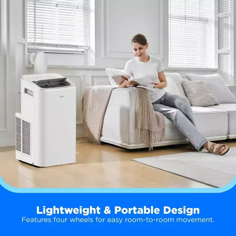Climatiseur portable intelligent Midea 10 000 BTU DOE avec inverseur, pour des pièces jusqu'à 42 m², blanc