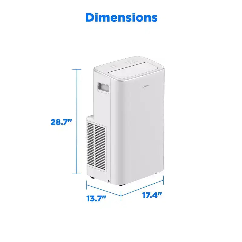 Climatiseur portable intelligent Midea 10 000 BTU DOE avec inverseur, pour des pièces jusqu'à 42 m², blanc