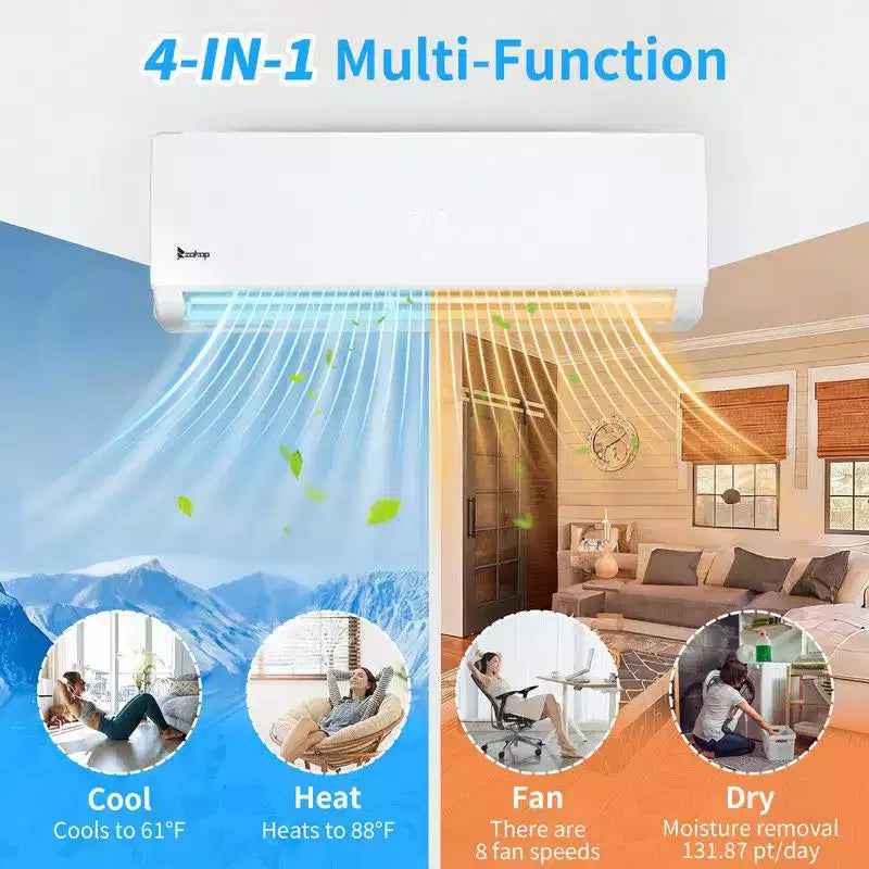 Climatiseur bibloc à deux zones Karl Home de 38000 BTU et 20 SEER2 avec pompe à chaleur (18K+24K)