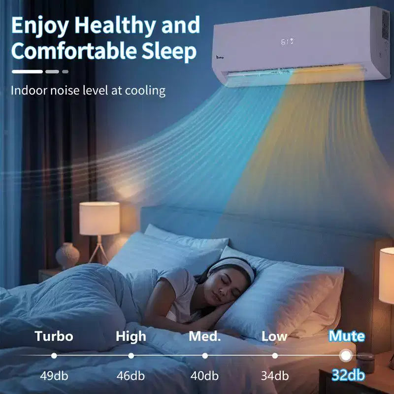 Climatiseur bibloc à deux zones Karl Home de 38000 BTU et 20 SEER2 avec pompe à chaleur (18K+24K)