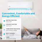 Climatiseur bibloc Karl Home 2 zones 28000 BTU 20 SEER2 avec pompe à chaleur (12K+12K)