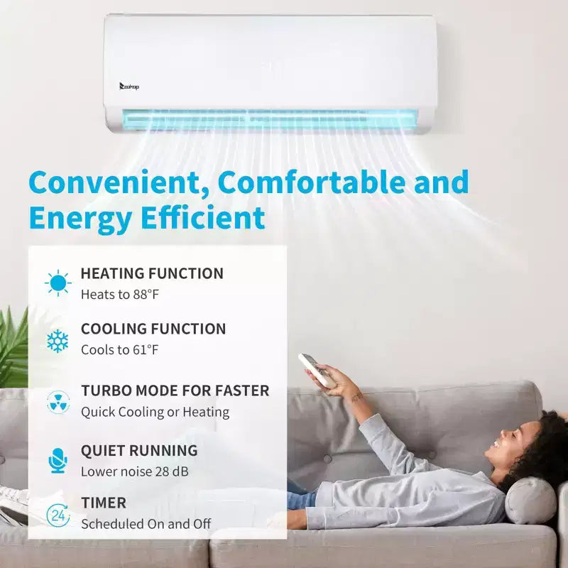 Climatiseur mini-split Karl Home 3 zones 28000 BTU 20 SEER2 avec pompe à chaleur (12K+12K+12K)