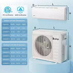 Climatiseur mini-split Karl Home 3 zones 28000 BTU 20 SEER2 avec pompe à chaleur (12K+12K+12K)