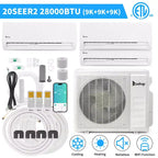 Climatiseur mini-split Karl Home 3 zones 28000 BTU 20 SEER2 avec pompe à chaleur (9K+9K+9K)