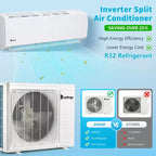 Climatiseur bibloc sans conduit avec pompe à chaleur Karl Home 20 SEER2, 18 000 BTU, 1,5 tonne, 208/230 V
