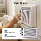 Climatiseur de fenêtre Simzlife 5000 BTU, climatisation 2-en-1 pour 14 m², installation facile, économe en énergie et silencieux, blanc