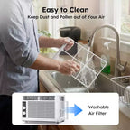Climatiseur de fenêtre Simzlife 5000 BTU, climatisation 2-en-1 pour 14 m², installation facile, économe en énergie et silencieux, blanc