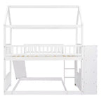 Luxystar L-shaped Bunk Bed With Storage Staircases and Slide for Kids' Room