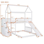 Luxystar L-shaped Bunk Bed With Storage Staircases and Slide for Kids' Room