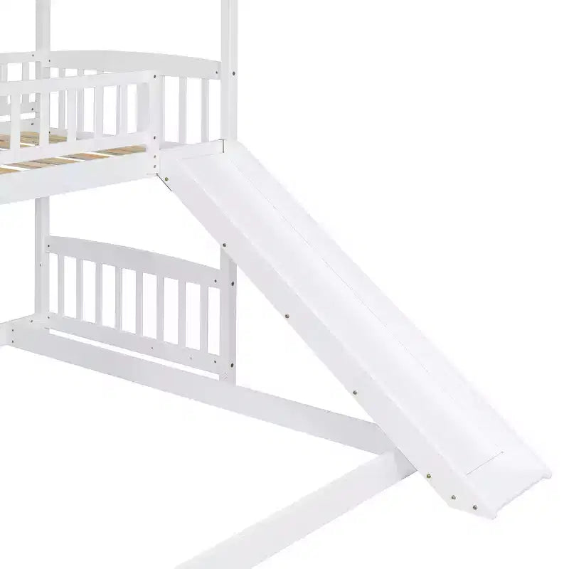 Luxystar L-shaped Bunk Bed With Storage Staircases and Slide for Kids' Room