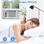 Climatiseur de fenêtre 6000 BTU, refroidit jusqu'à 32,5 m², unité de climatisation de fenêtre avec télécommande, 3 vitesses de ventilation, mode veille, redémarrage automatique, 115 V/60 Hz, blanc