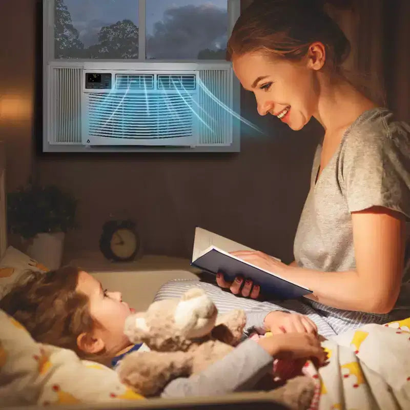 Aire acondicionado de ventana de 8,000 BTU, enfría hasta 32.5 m² con refrigeración, 3 velocidades de ventilador, unidad de aire acondicionado de ventana con control remoto, kit de fácil instalación