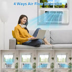 Aire acondicionado de ventana de 8,000 BTU, enfría hasta 32.5 m² con refrigeración, 3 velocidades de ventilador, unidad de aire acondicionado de ventana con control remoto, kit de fácil instalación