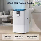 Aire Acondicionado Portátil Silencioso Simzlife de 14000 btu, Enfría 450 Pies Cuadrados, AC Multifuncional, Enfriador de Aire Evaporativo con Deshumidificador, Control Remoto