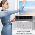 Climatiseur intelligent à inverseur en U de 8 000 BTU, refroidit jusqu'à 42 m², ultra-silencieux avec flexibilité de fenêtre ouverte, ultra-silencieux, économe en énergie