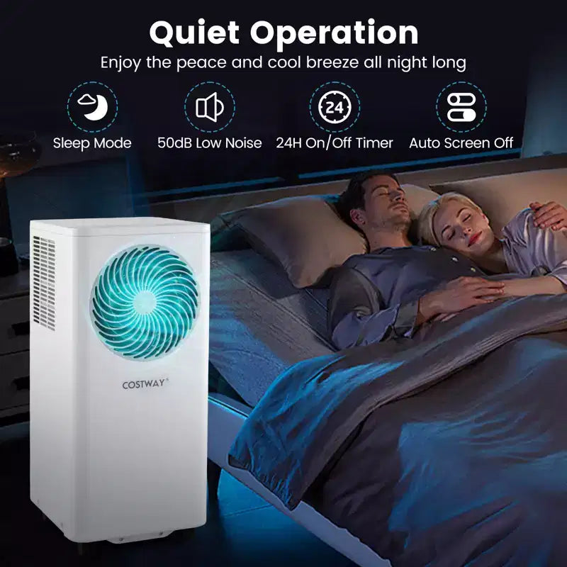 Aire acondicionado portátil Costway 8200/10000 BTU, unidad de suelo 3 en 1 con ventilador y deshumidificador