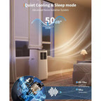 Climatiseur Portable, 8000 BTU, Refroidissement Silencieux avec Télécommande, Sans Évacuation & Évaporation Automatique, pour Grande Pièce, Climatiseur Mobile.