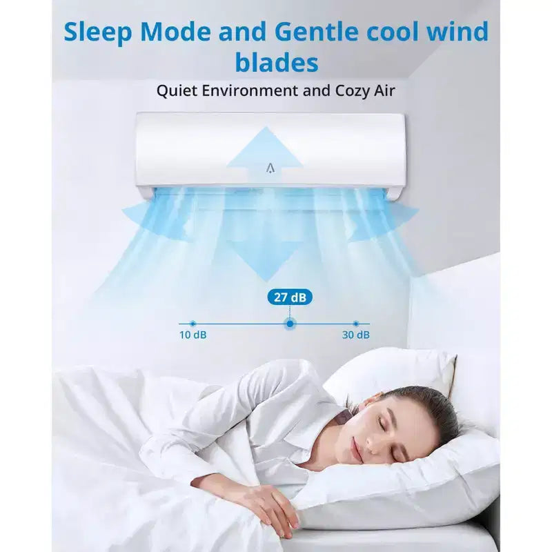Climatiseur/chauffage mini-split, climatiseur mini-split inverseur 19 SEER2 pour rafraîchir jusqu'à 42/70 m², pompe à chaleur mini-split sans conduit