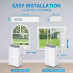 Unidad de aire acondicionado portátil de 14,000 BTU, enfriador, deshumidificador, ventilador, deshumidificación automática, panel táctil LED, kit de ventilación para ventana con control remoto