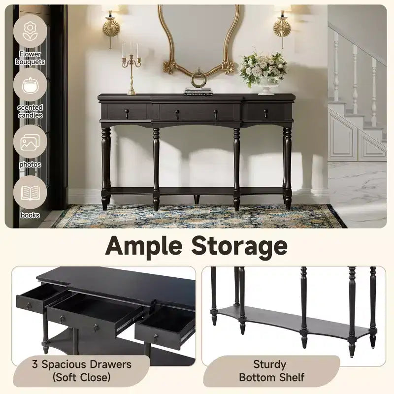 Christopher Knight Home Zippy – Console traditionnelle avec 3 tiroirs et 1 étagère inférieure