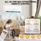 Climatiseur mini-split 12 000 BTU, SEER2 22, Chauffage/Refroidissement 70 m², Onduleur intelligent, Contrôle WiFi Alexa, 5 modes (Froid/Chaud/Déshumidification/Ventilateur/Nuit)