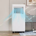 Climatiseur portable 10 000 BTU 4 en 1 Autoportant Refroidisseur Ventilateur Déshumidificateur Mode Nuit Silencieux Ventilateur Éco-flux Télécommande Kit Fenêtre