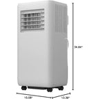 Climatiseur portable 10 000 BTU 4 en 1 Autoportant Refroidisseur Ventilateur Déshumidificateur Mode Nuit Silencieux Ventilateur Éco-flux Télécommande Kit Fenêtre