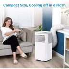Climatiseur portable 8000 BTU, unité de climatisation portable 3-en-1 avec modes de refroidissement, de déshumidification et de ventilation pour des pièces jusqu'à 32,5 m²