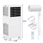 Climatiseur portable 8 000 BTU - Climatiseur 3-en-1 pour pièces jusqu'à 32,5 m² avec télécommande et kit fenêtre