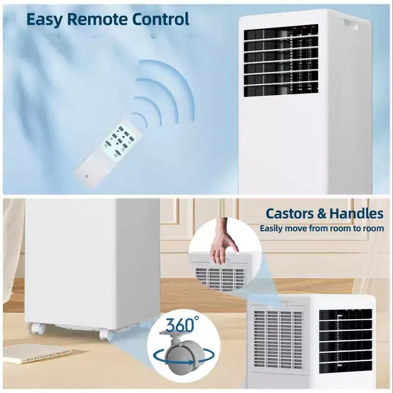 Climatiseur portable 8 000 BTU - Climatiseur 3-en-1 pour pièces jusqu'à 32,5 m² avec télécommande et kit fenêtre