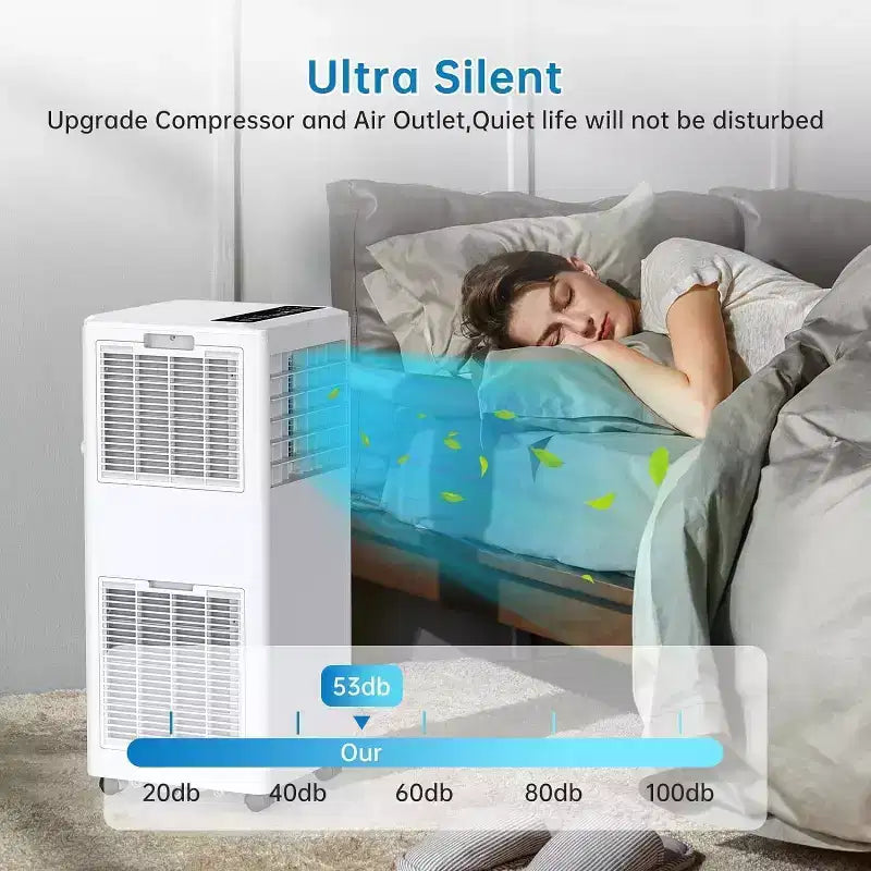 Climatiseur portable 8 000 BTU - Climatiseur 3-en-1 pour pièces jusqu'à 32,5 m² avec télécommande et kit fenêtre