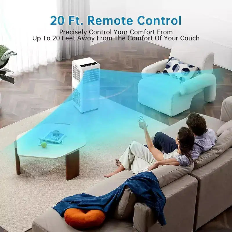 Climatiseur portable 8 000 BTU - Climatiseur 3-en-1 pour pièces jusqu'à 32,5 m² avec télécommande et kit fenêtre