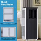 Acondicionador de aire portátil de 8,000 BTU - Unidad de aire acondicionado 3 en 1 para 32.5 m² (blanco) con control remoto y kit para ventana