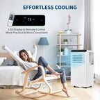 Aire Acondicionado Portátil de 10,000 BTU con Calefactor - Unidad de CA 4 en 1 (Frío/Calor/Deshumidificador/Ventilador) para Habitaciones de Hasta 42 m²