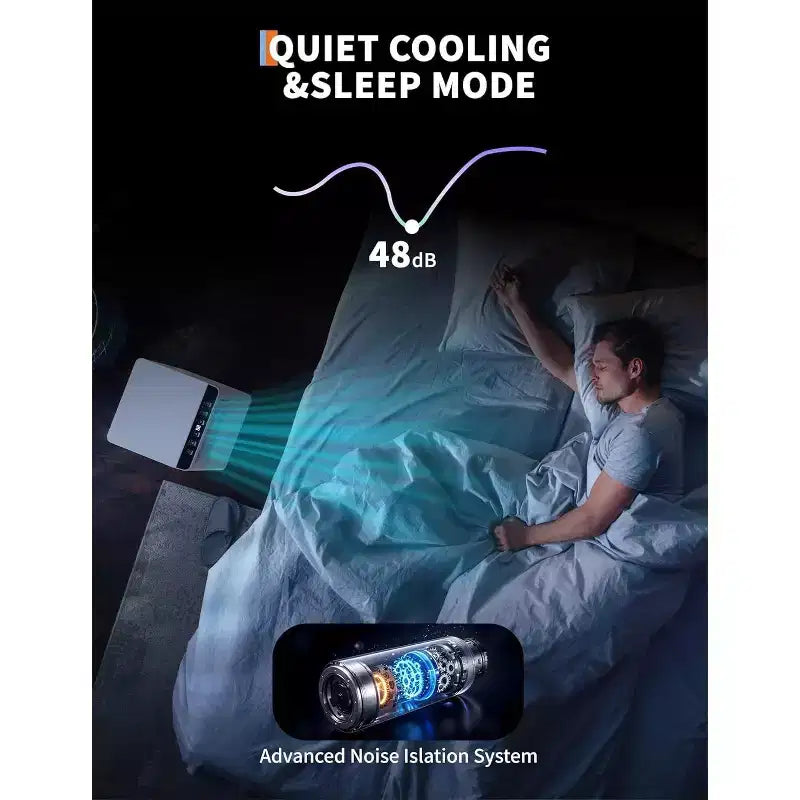 Climatiseurs portables de 8 000 BTU, appareil de climatisation portable 3-en-1 refroidissant jusqu'à 32,5 m², climatiseur vertical silencieux avec télécommande, froid, ventilateur, déshumidificateur