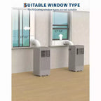 Aire acondicionado portátil de 10,000 BTU, 3 en 1, gris (1 unidad) para el hogar, dormitorio y oficina | Incluye control remoto, kit para ventana y ruedas para fácil movilidad