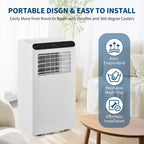 Climatiseur portable 8 000 BTU 3-en-1 (1 unité) pour pièces jusqu'à 32,5 m² | Design compact avec kit fenêtre et minuterie 24h