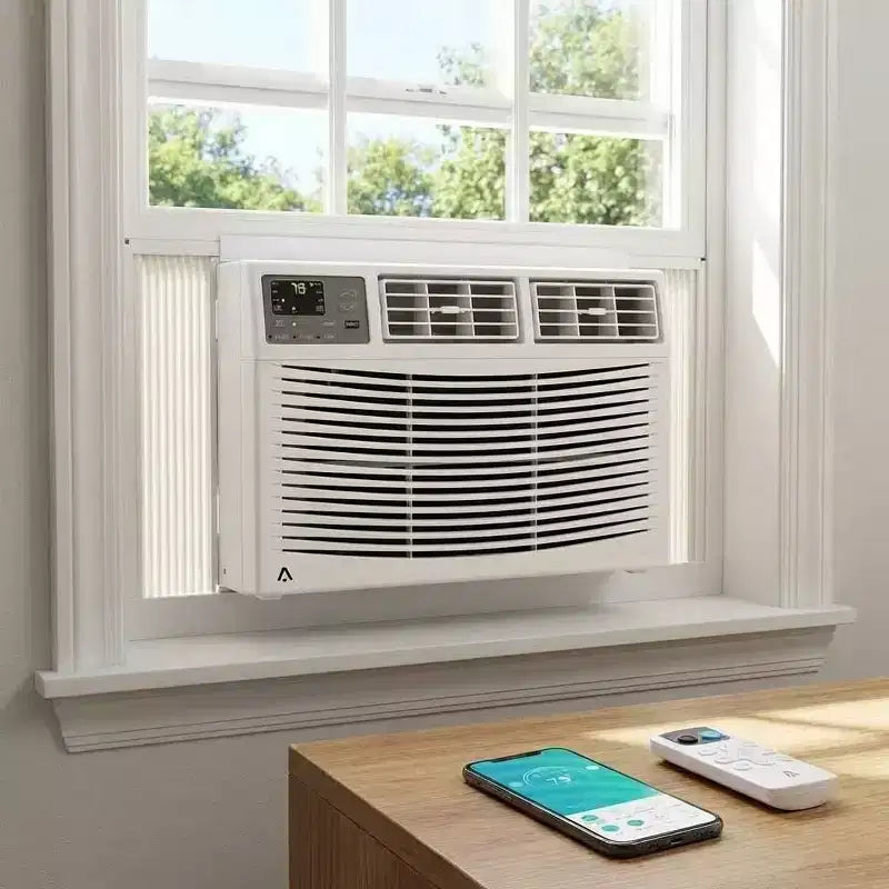 Climatiseur de fenêtre 18 000 BTU – Unité blanc froid/chaud (1 unité) pour grandes pièces | Économe en énergie et facile à installer