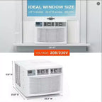 Climatiseur de fenêtre 18 000 BTU – Unité blanc froid/chaud (1 unité) pour grandes pièces | Économe en énergie et facile à installer