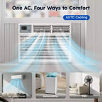 Climatiseur de fenêtre intelligent Simzlife 10000 BTU, climatiseur 3-en-1 pour 42 m², contrôle par application, installation facile, économe en énergie et silencieux, blanc