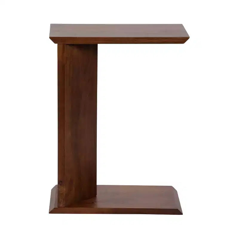 Kate and Laurel Thaxter Wood C-Table, Walnut Brown, 20x10x28