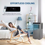 Climatiseur portatif 10 000 BTU 3-en-1 gris/noir (1 paquet) pour pièces jusqu'à 450 pieds carrés | Comprend une télécommande, un kit de fenêtre et une minuterie de 24h pour la maison/l'hôtel